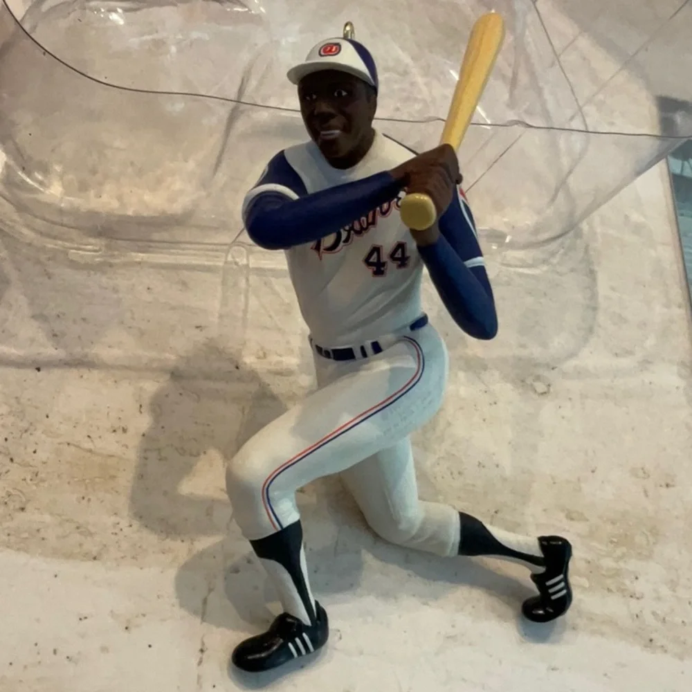 Hank Aaron Christmas Ornament 1997 & Card Hallmark Xmas Tree Baseball Ornaments